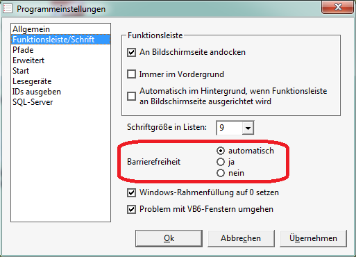 Programmeinstellungen